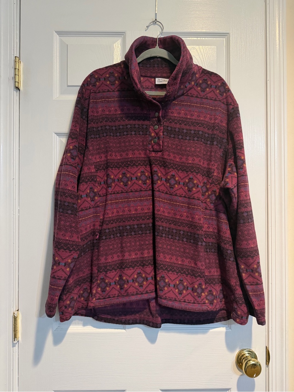 Women's Patterned Burgundy Teddy Fleece Jacket